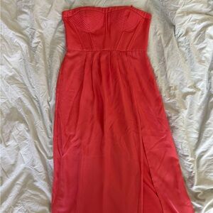 BCBG Max Azria Coral Strapless Dress Petite Size small